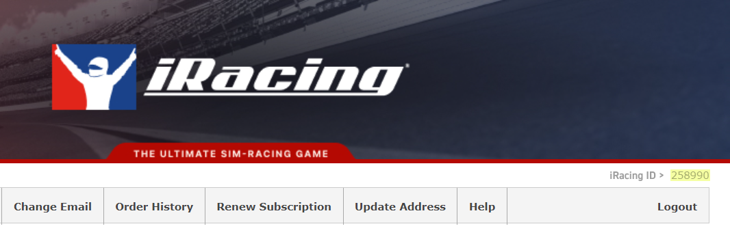 iRacing ID location on website