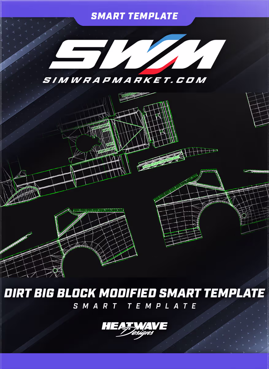 iRacing Dirt Big Block Modified Photoshop Smart Template