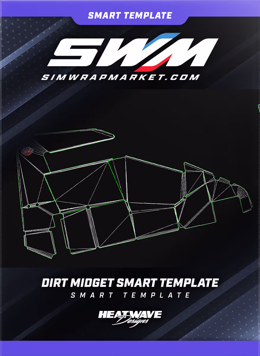 iRacing Dirt Midget Photoshop Smart Template
